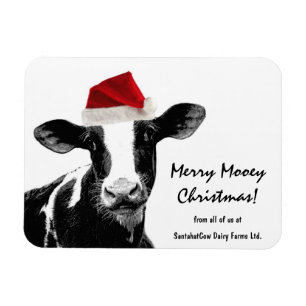 Santa Cow-Holstein Dairy Jul Cow Magnet