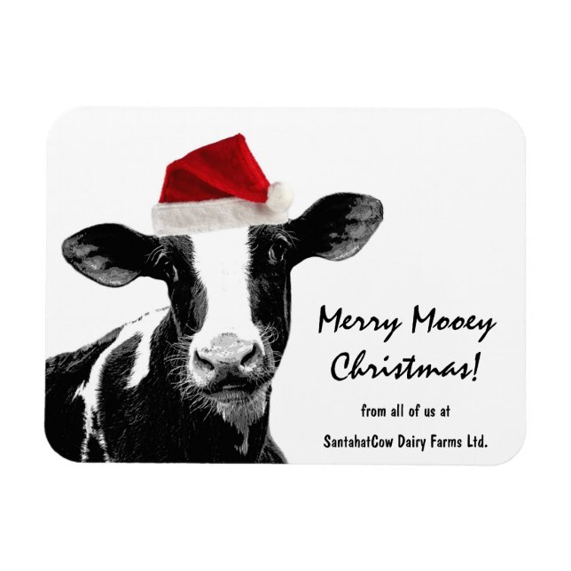Santa Cow-Holstein Dairy Jul Cow Magnet (Horisontell)