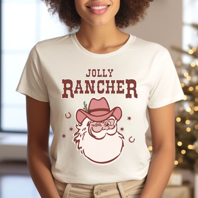Santa Cowboy Rancher-jul T Shirt (Skapare uppladdad)