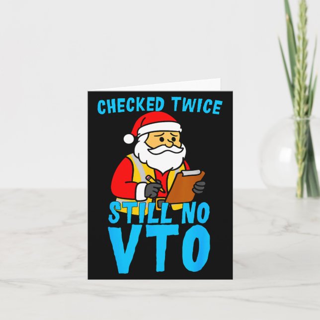 Santa Coworker Christmas Swagazon Checked Twice St Kort (Framsida)