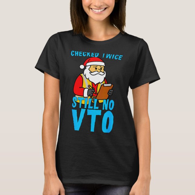 Santa Coworker Christmas Swagazon Checked Twice St T Shirt (Framsida)