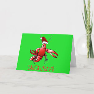 Santa Crawdad (Santa krävor) Helgkort