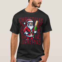 SANTA Cricket Mascot Player jul Cricketmas T Shirt