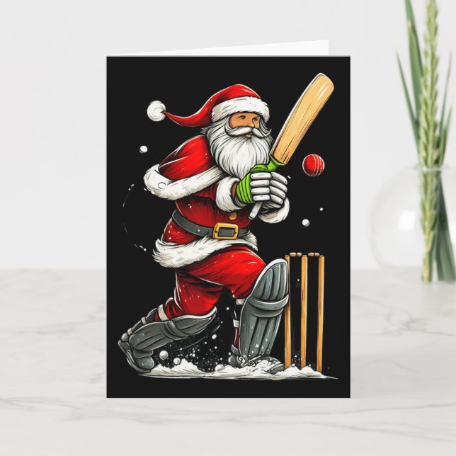 Santa Cricketspelare Roligt julcricket Pyjamas Kort (Framsida)