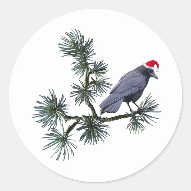 Santa Crow Pine Klistermärken (Framsida)