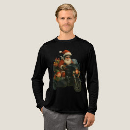 Santa cruising into town on a Motorcycle - T Shirt