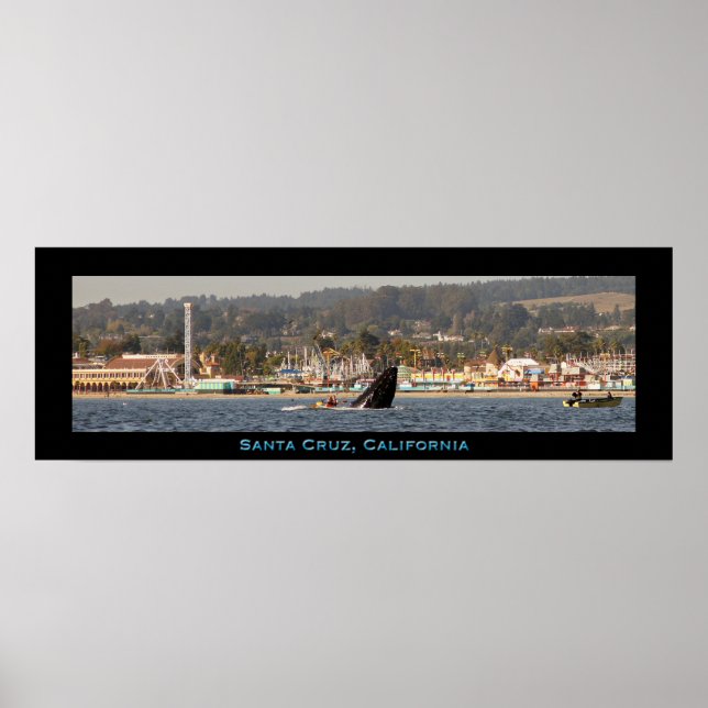 Santa Cruz Beach Boardpromenaden Humpback Whale Po Poster (Framsidan)