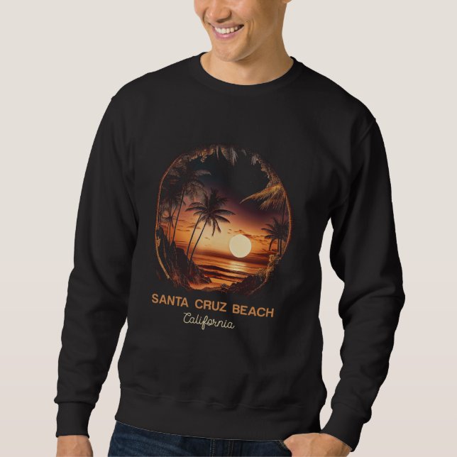 Santa Cruz Beach California Lång Ärmad Tröja (Framsida)