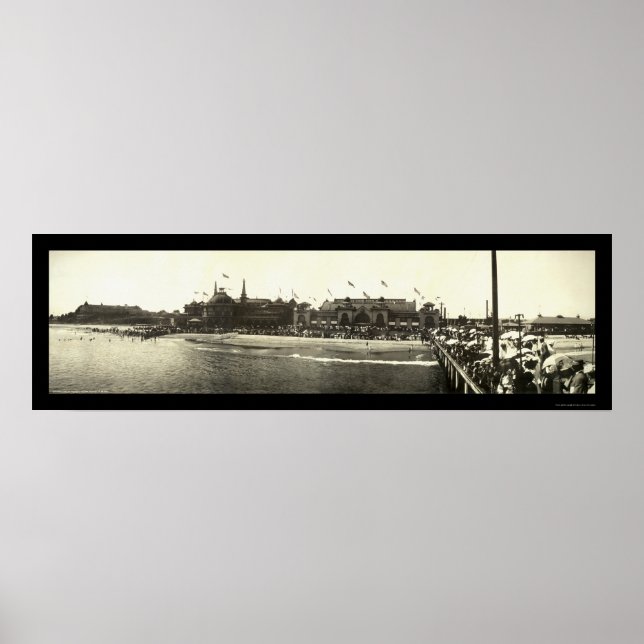 Santa Cruz CA Beach Photo 1908 Poster (Framsidan)