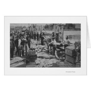Santa Cruz, CA - Fishermans Wharf Scene Hälsningskort