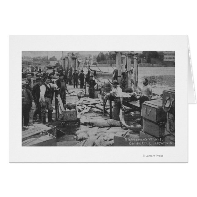Santa Cruz, CA - Fishermans Wharf Scene Hälsningskort (Framsidan Horizontal)