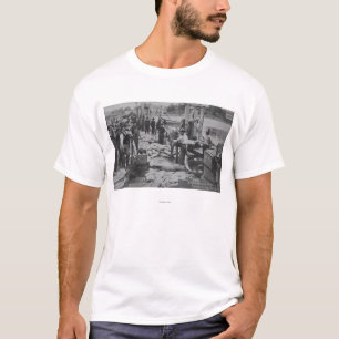Santa Cruz CA - fiskare hamnplatsplats T-shirt