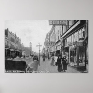Santa Cruz, CA - Pacific Avenue Tittar Poster
