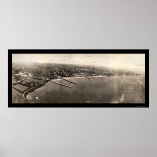 Santa Cruz CA Panorama Photo 1906 Poster (Framsidan)