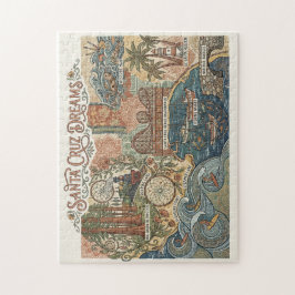 Santa Cruz California Dreams Map Surfing Coast Pussel