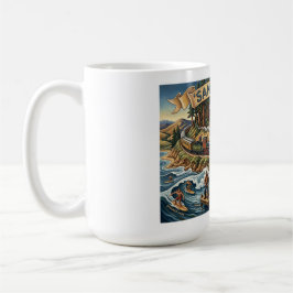 Santa Cruz California Illustrated Map UCSC Wharf Kaffemugg