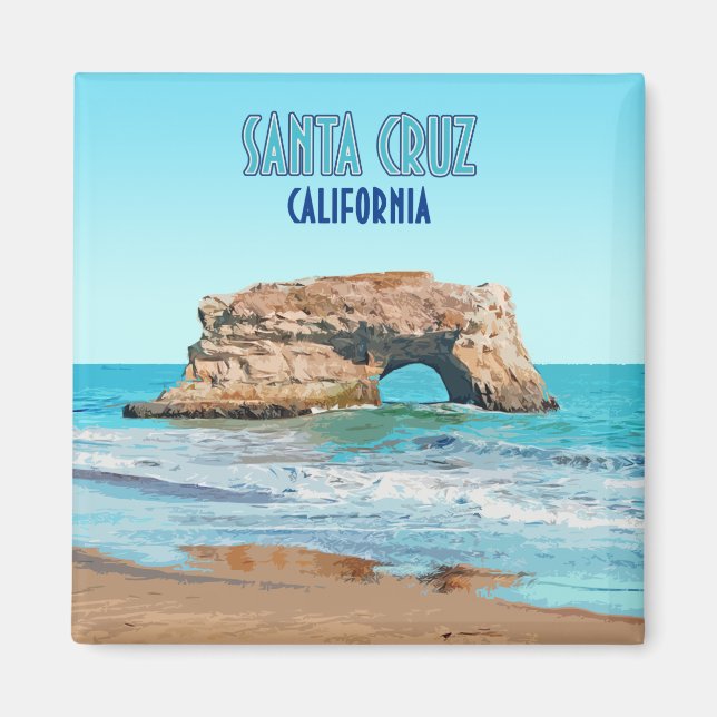 Santa Cruz California Natural Bridges State Beach Magnet (Framsidan)