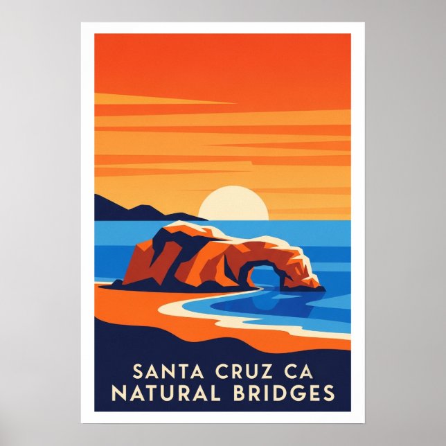Santa Cruz California – Natural Bridges Sunset Poster (Framsidan)