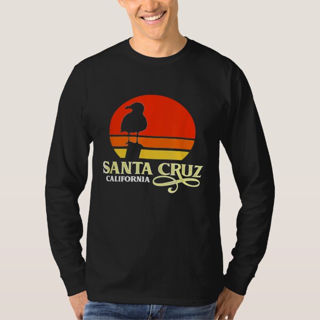 Santa Cruz California Retro Fiskmås Sunset T Shirt (Framsida)