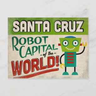 Santa Cruz California Robot - Funny Vintage Vykort