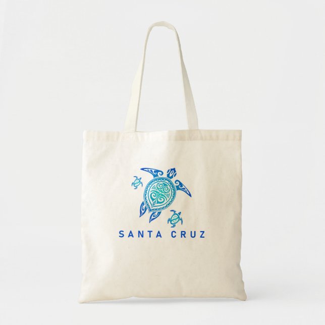 Santa Cruz California Sea Blue Tribal Turtle Tygkasse (Framsidan)