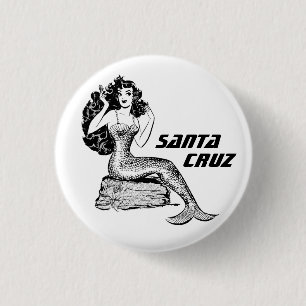 Santa Cruz California Sjöjungfru Pinback Knapp