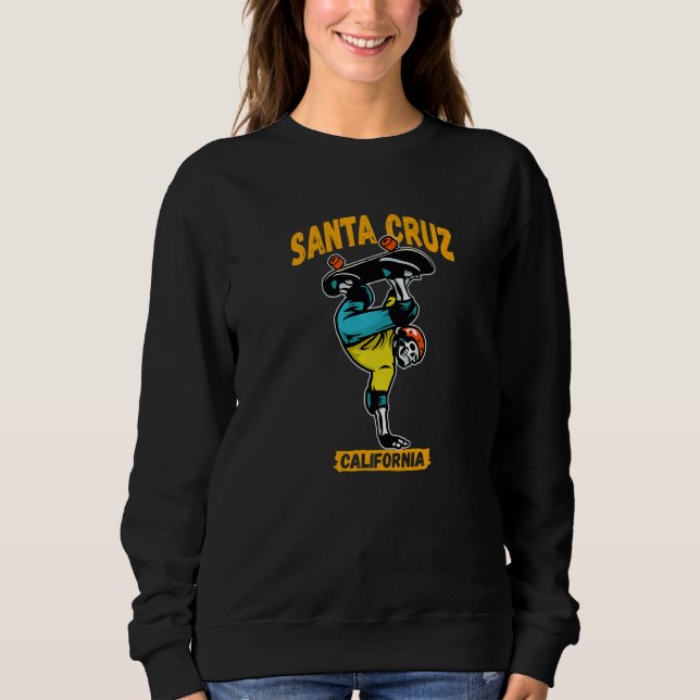 Santa Cruz California Skeleton Skateboard T Shirt (Framsida)