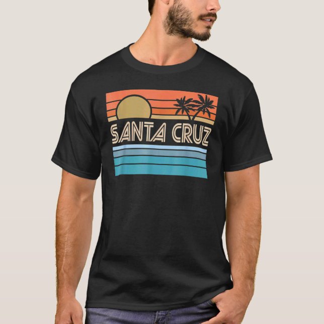Santa Cruz California Sunset 70s 80-tal Surfer Sum T Shirt (Framsida)