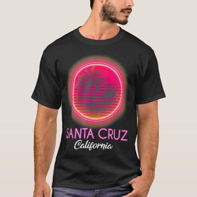 Santa Cruz California Sunset 70s 80-tal Surfer Sum T Shirt (Framsida)