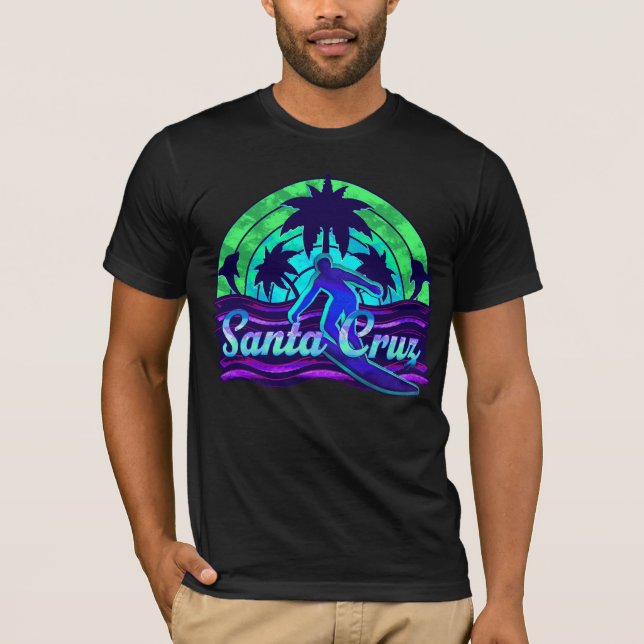 Santa Cruz California Sunset Lila T Shirt (Framsida)