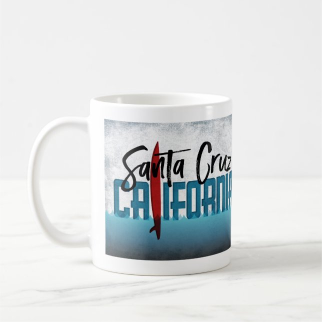 Santa Cruz California Surfboard Surfing Kaffemugg (Vänster)