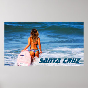 Santa Cruz California Surfer Poster