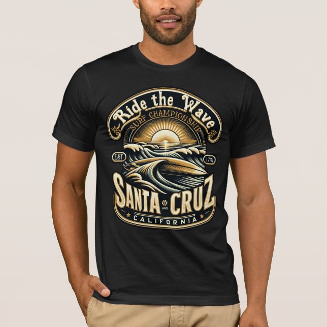 Santa Cruz California Surfing T Shirt (Framsida)