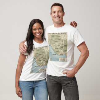 Santa Cruz California Trail Karta Redwood & Coasta T Shirt