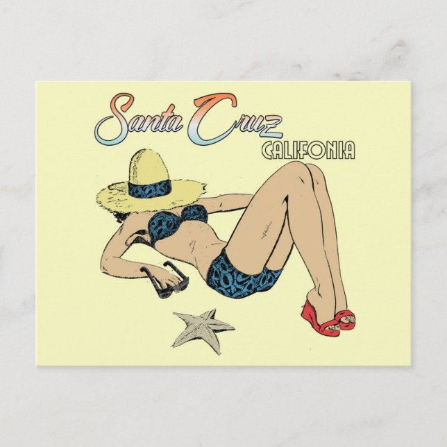 Santa Cruz California Travel Postcard Vykort (Framsida)