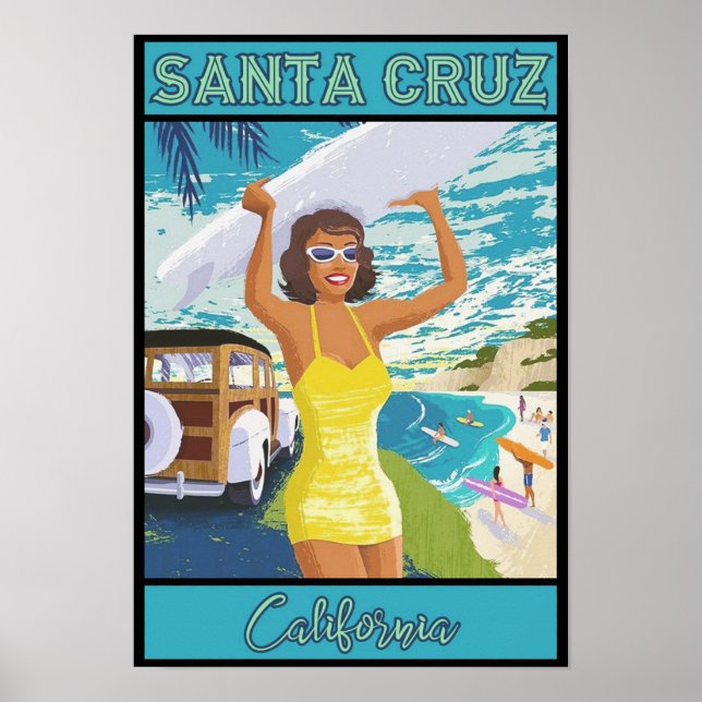 Santa Cruz California Travel Poster (Framsidan)