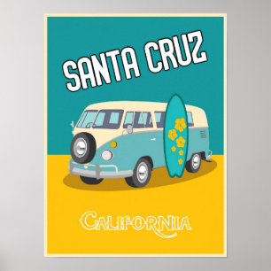 SANTA CRUZ CALIFORNIA TRAVEL POSTER