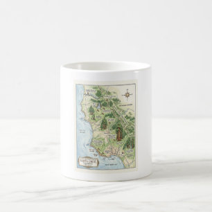 Santa Cruz California Vandringskarta Big Basin Kaffemugg