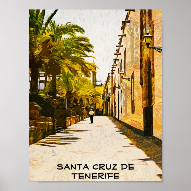 Santa Cruz de Tenerife Oil Paint Poster (Framsidan)