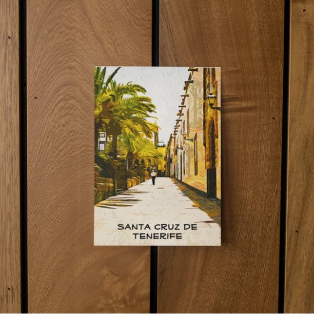 Santa Cruz de Tenerife Oil Paint Vykort (santa cruz tenerife postcard)