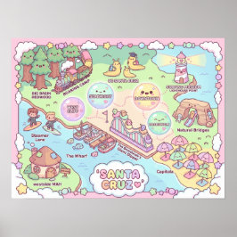 Santa Cruz Fantasykarta – Mytisk kustkonst Prin Poster