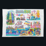 Santa Cruz Illustrated Map Boardwalk Beach Surfing Kökshandduk<br><div class="desc">This cheerful illustrated Santa Cruz map highlights the city’s most beloved landmarks in a bright, inviting style perfect for tourists, locals, and art lovers. Featuring Big Basin, Roaring Camp, Steamer Lane, the Wharf, the Boardwalk, UCSC, Natural Bridges, Capitola, and more, it captures the fun and friendly spirit of Santa Cruz....</div>