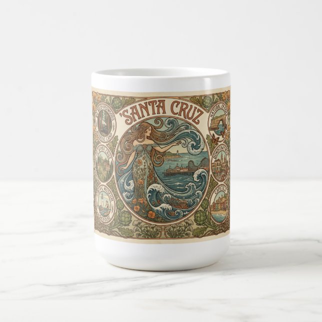 Santa Cruz Kalifornien Art-Nouveau Kust Kaffemugg (Center)
