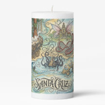Santa Cruz Kalifornien Illustrerad Kartmytisk