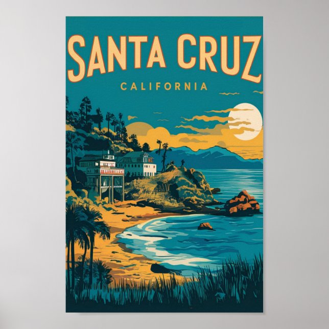 Santa Cruz Kalifornien Resa Poster (Framsidan)