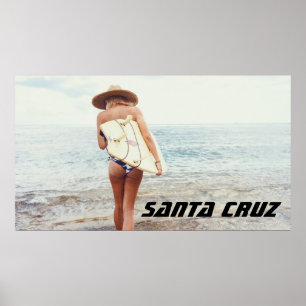 Santa Cruz Kalifornien Surfer flicka Poster