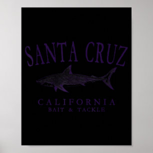 Santa cruz kalifornien vintage plommon konst fiske poster