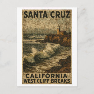 Santa Cruz Kalifornien West Cliff Steamer Lane Vykort