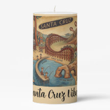 Santa Cruz Kalifornien Whimsical karta UCSC Boardw
