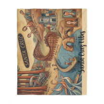 Santa Cruz Kalifornien Whimsical karta UCSC Boardw